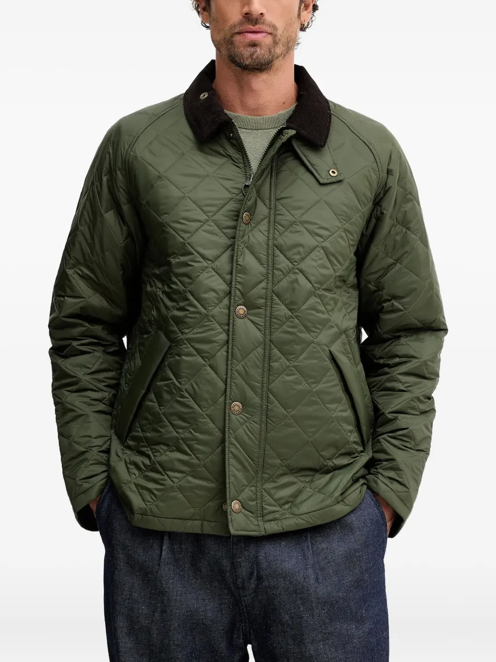 Barbour quilted corduroy-collar jacket | Green | Image 1