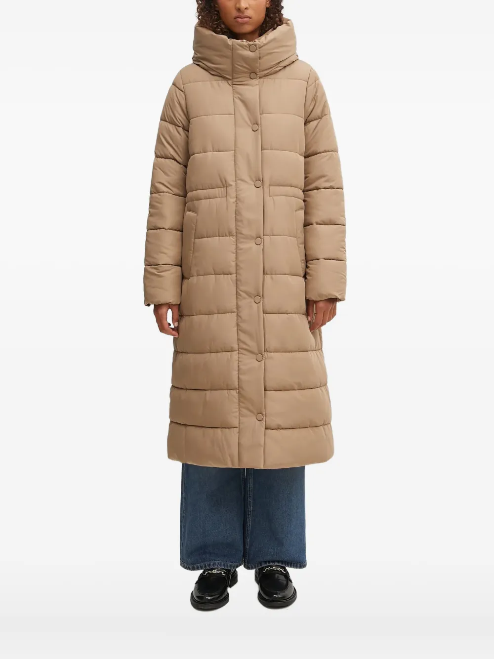 Barbour button-fastening padded coat | Neutrals | Image 1