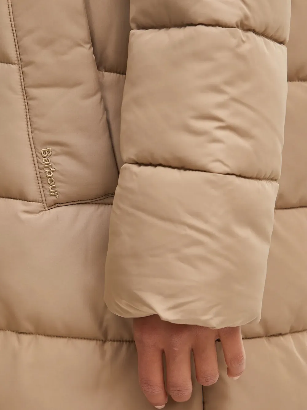 Barbour Button-fastening Padded Coat In Neutral