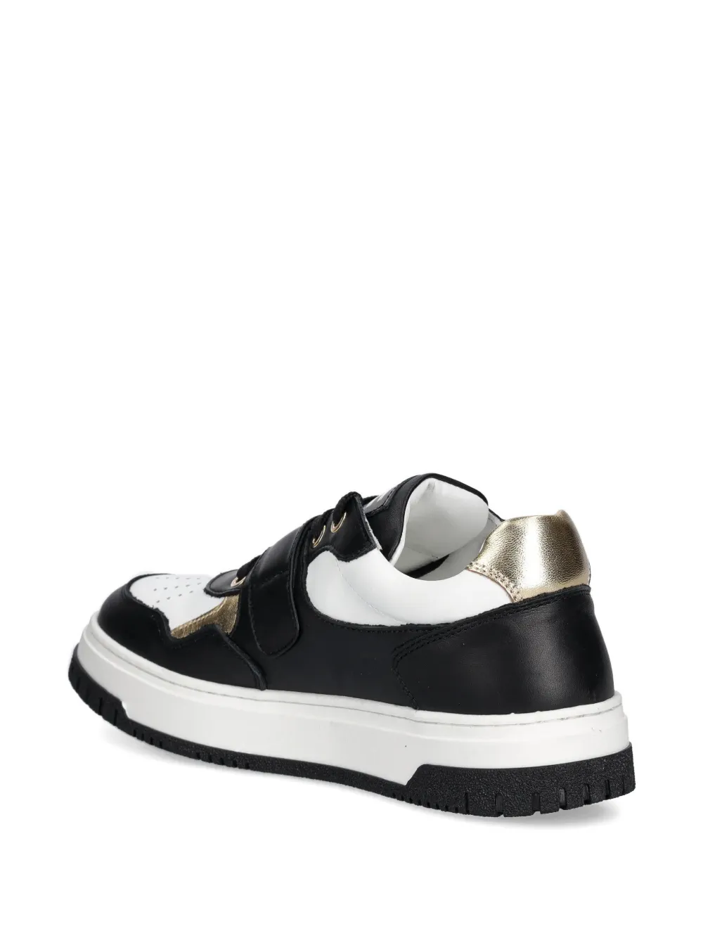 Elisabetta Franchi La Mia Bambina logo-strap leather sneakers Zwart