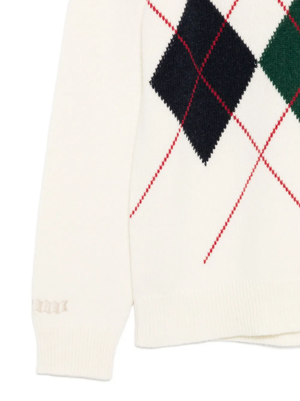 Baracuta Argyle-knit Jumper In White