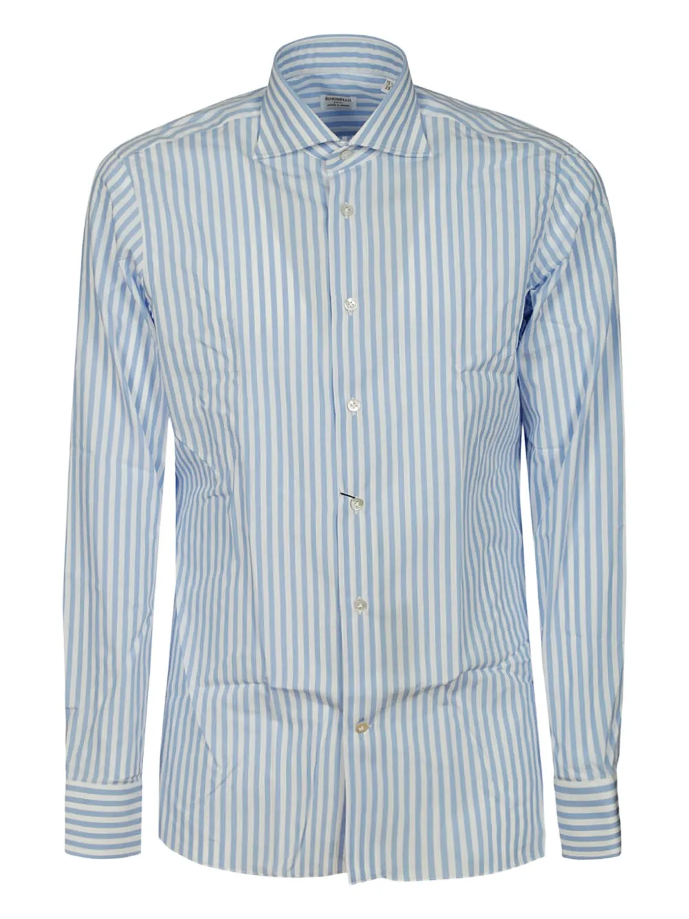 BORRIELLO NAPOLI striped point-collar shirt | Blue | Image 1