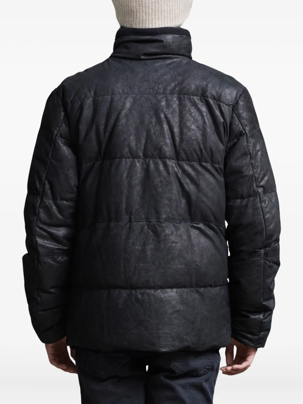 Giorgio Brato Gewatteerd jack met geborsteld effect Zwart