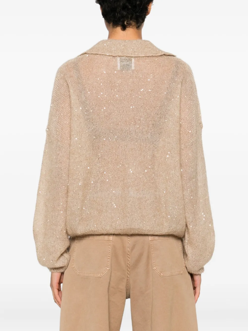 Nude Trui met V-hals Beige