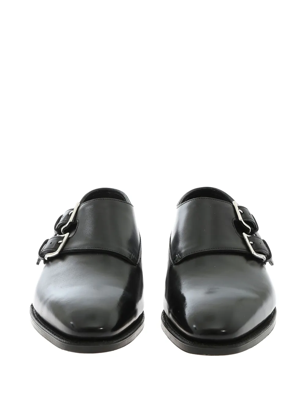 John Lobb Double-buckle Leather Derby Shoes In Black