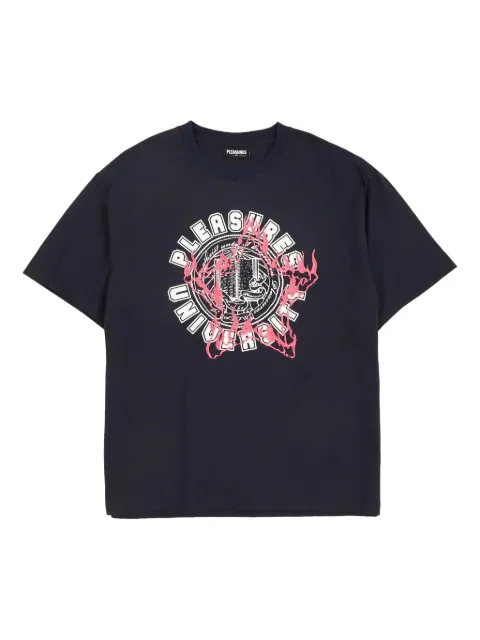 Pleasures logo-print cotton T-shirt