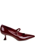 Sergio Levantesi 50mm patent-leather buckle pumps - Red