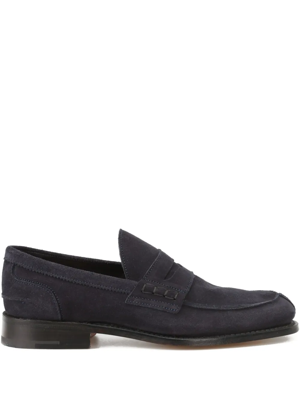 Tricker's penny-slot suede loafers | Blue | Image 1