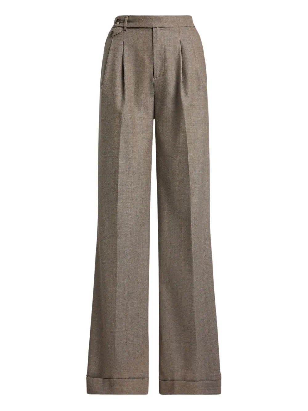 Ralph Lauren Pleated Wool Trousers In Neutral
