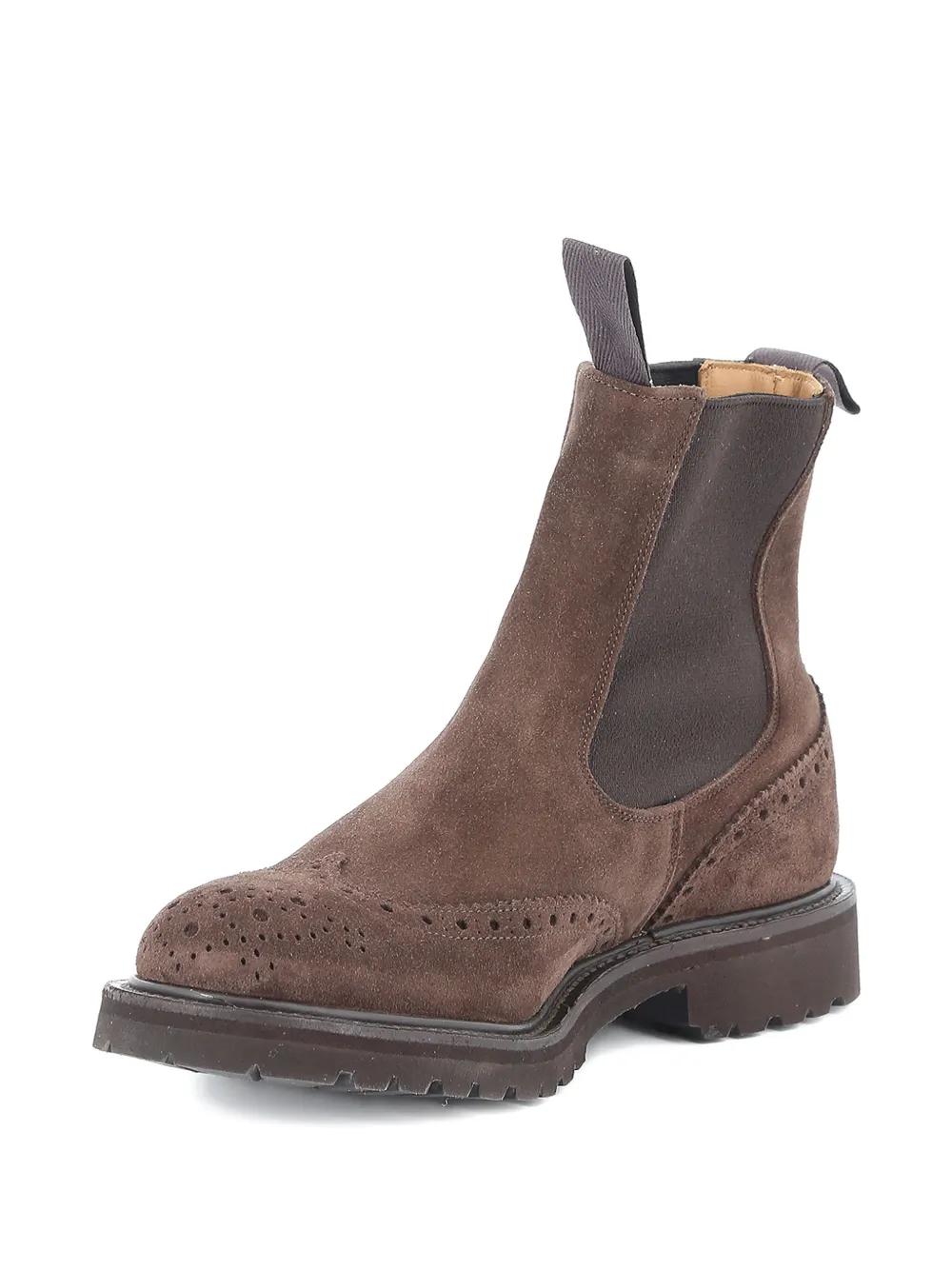 Tricker's Brogue-detail Chelsea Boot With Dovetail Finish In Brown