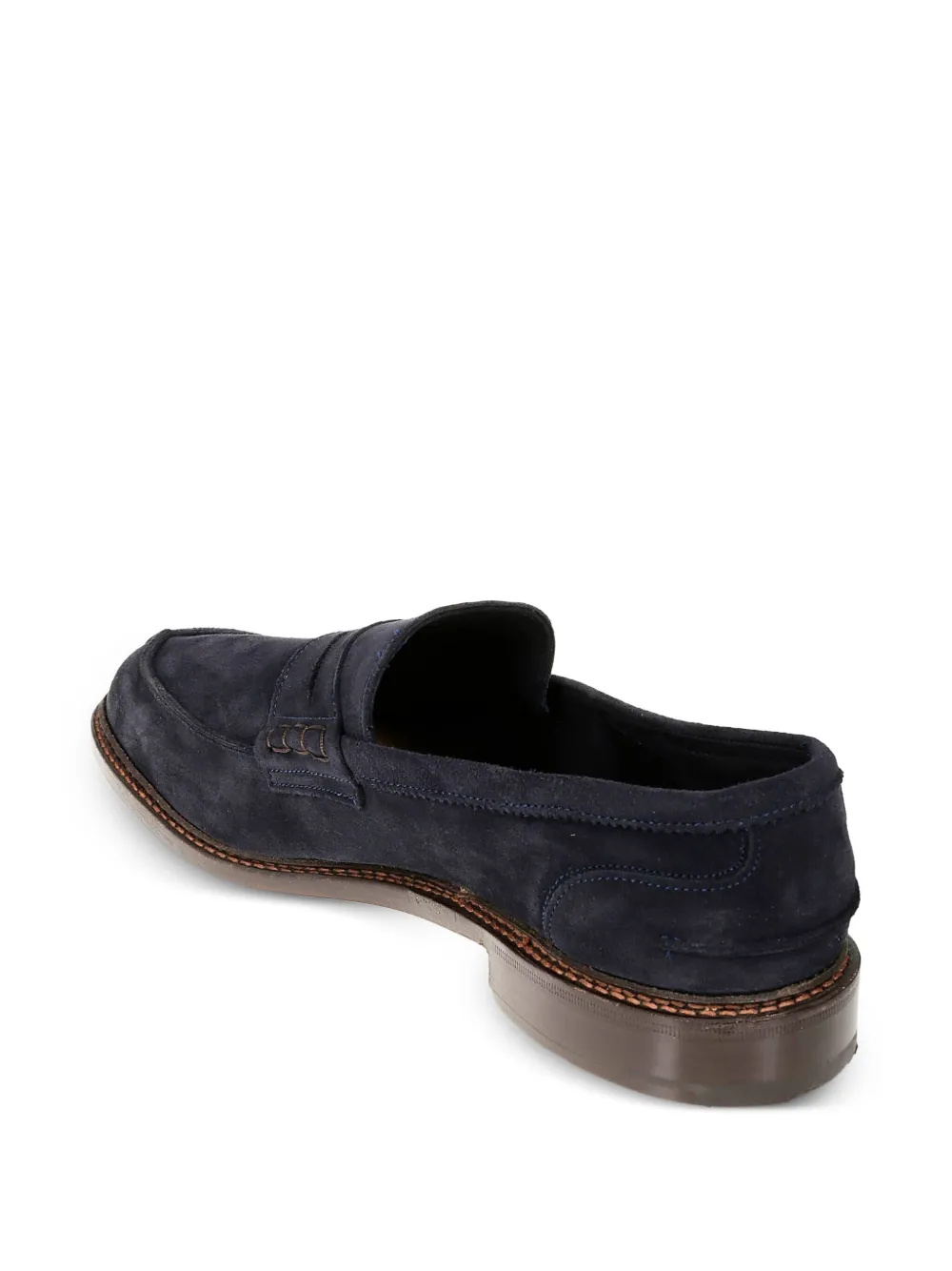 Tricker's Adam Penny Suede Loafers In Blue