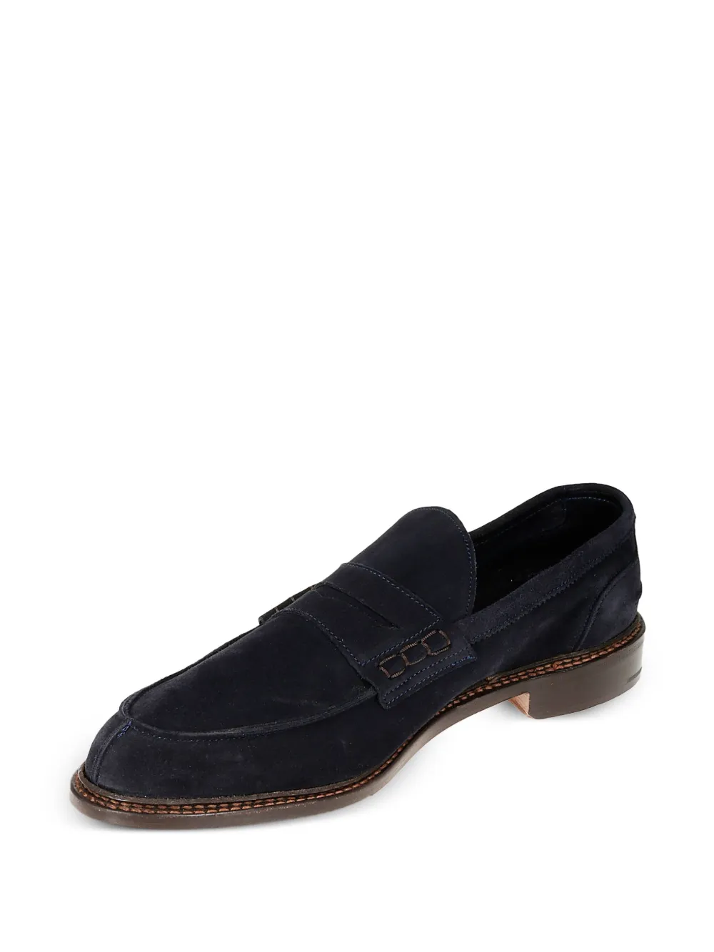 Tricker's Adam Penny Suede Loafers In Blue