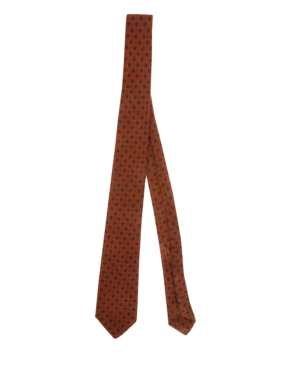 PETRONIUS geometric-pattern wool tie | Brown | Image 1
