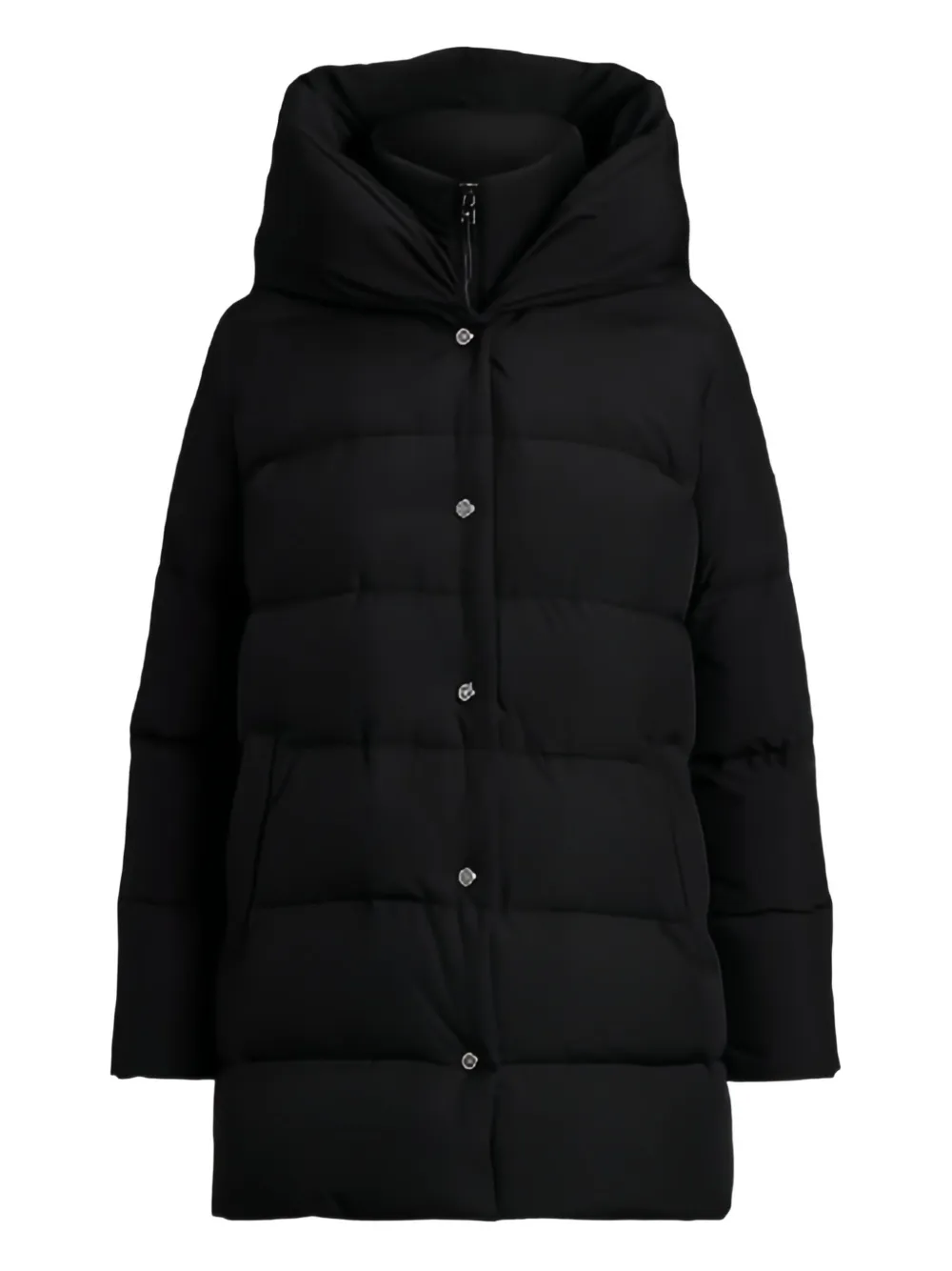 Ralph Lauren Hooded Press-stud Fastening Coat In Black