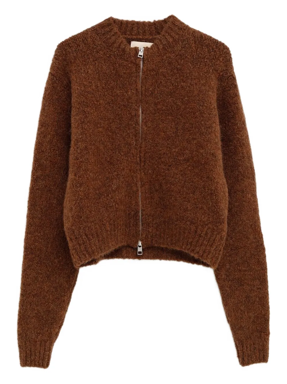 Paloma Wool Hasta Luego Zip-up Cardigan In Brown