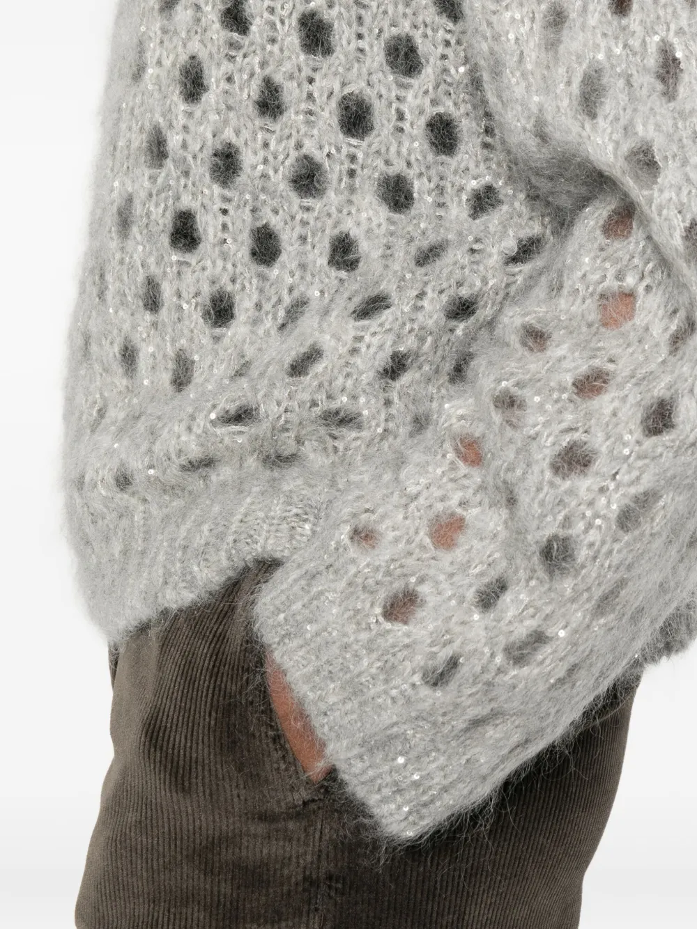 Brunello Cucinelli Open-knit Sweater In Neutral