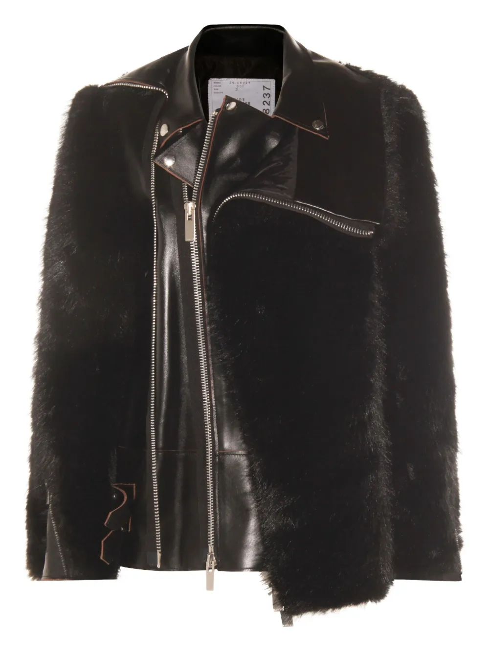 sacai leather jacket - ブラック sacai leather jacket - ブラック