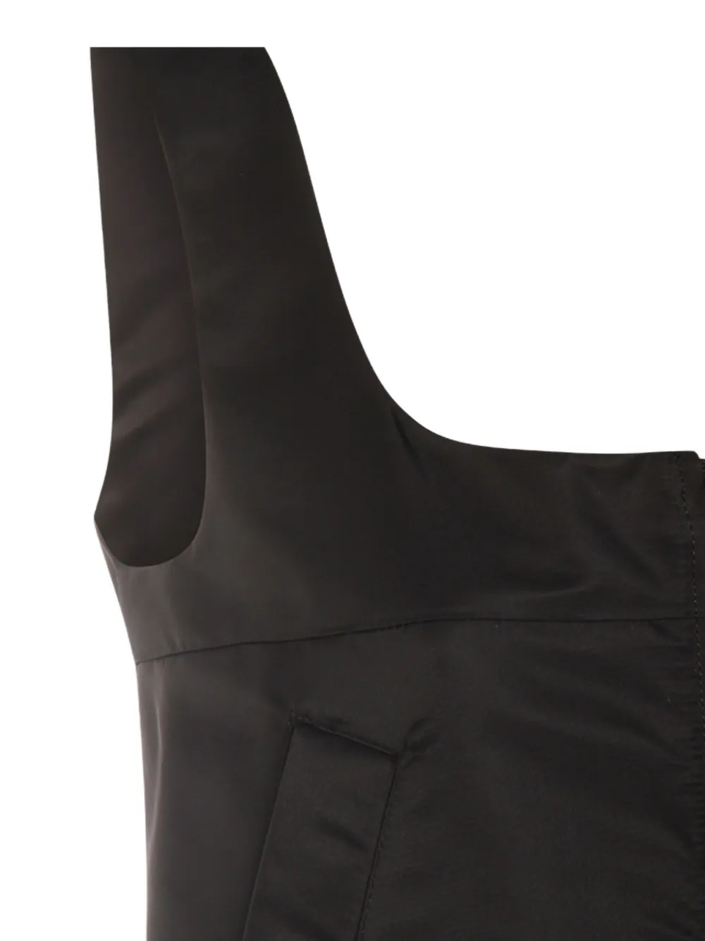 Sacai Zipped Sleeveless Top In Black