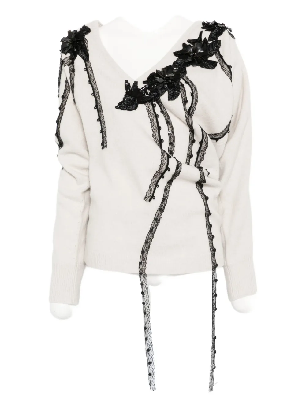Antonio Marras asymmetric V-neck sweater - Toni neutri