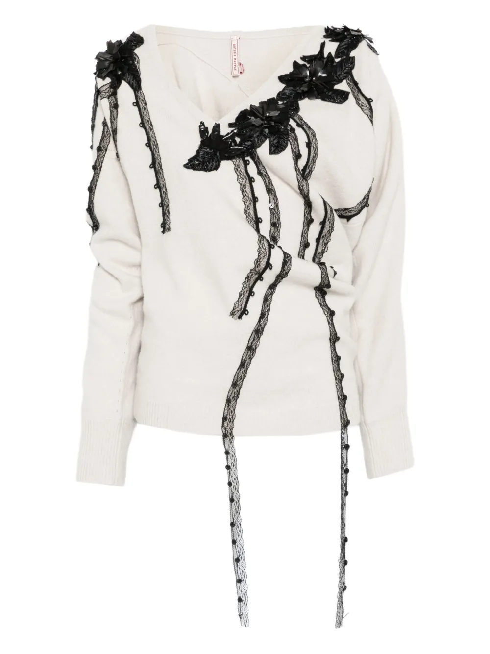 Antonio Marras suéter asimétrico con cuello en V | neutro | Image 1