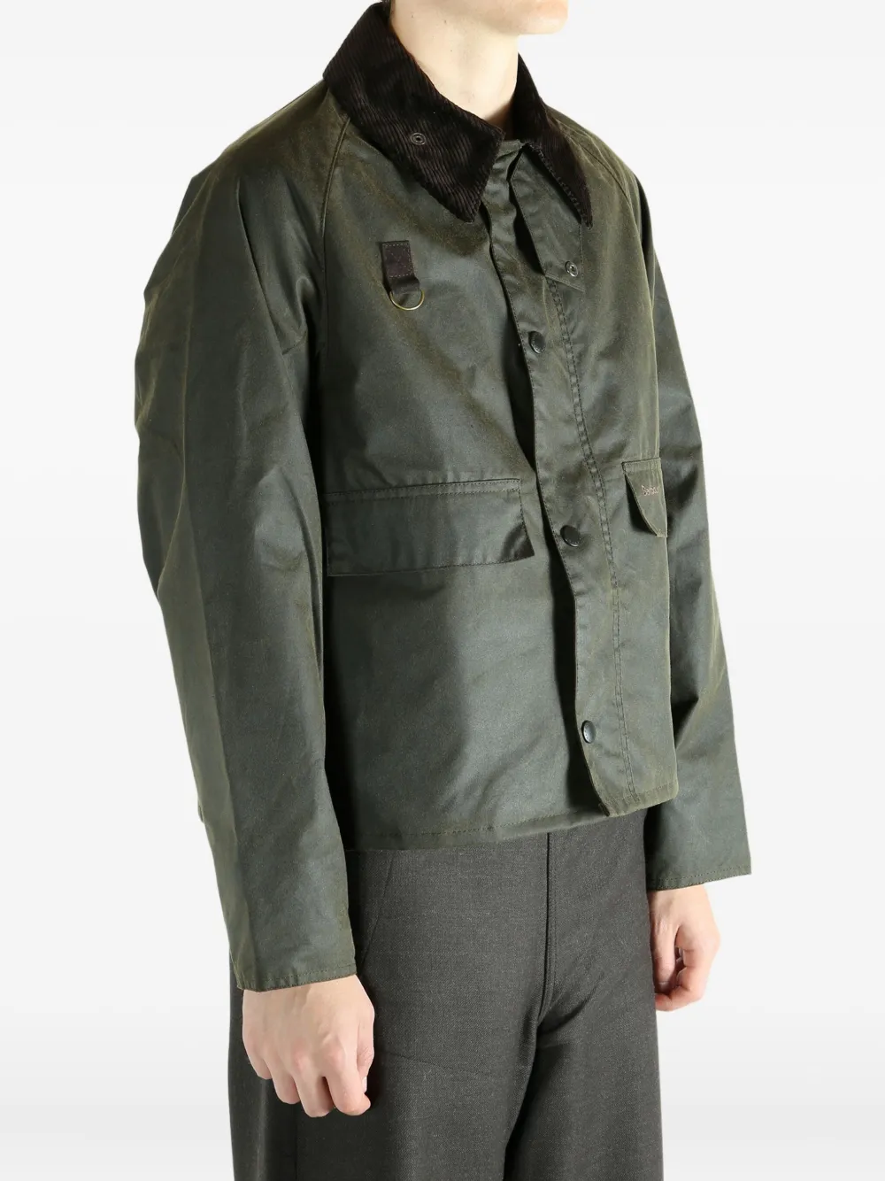 Barbour Corduroy-collar Jacket In Green