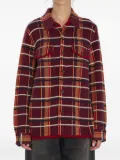 Guest In Residence plaid buttoned sweater - Red