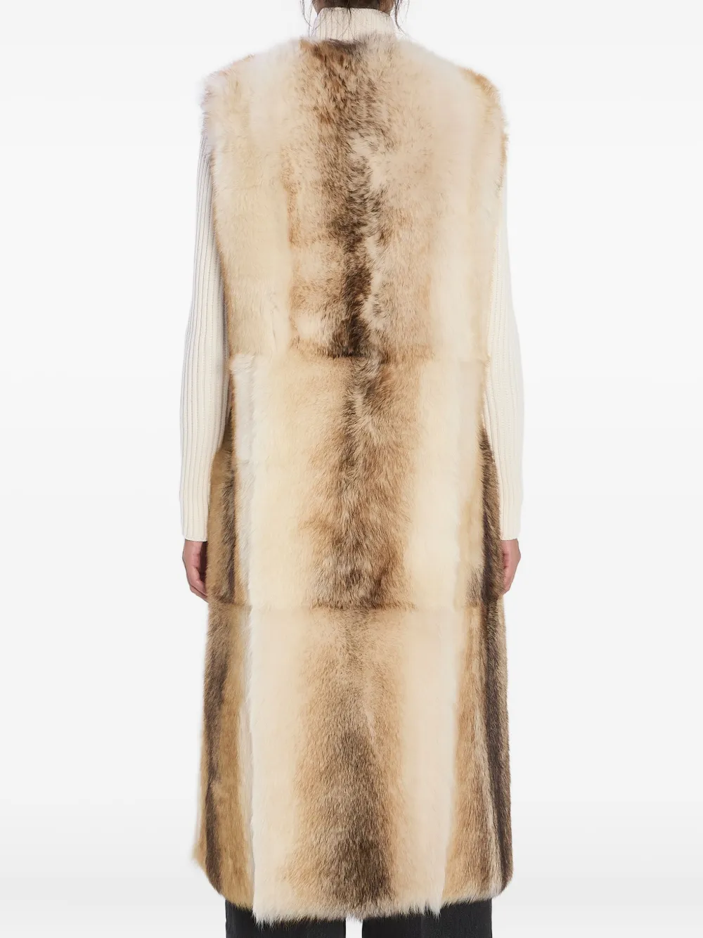 Yves Salomon Long Lamb Fur Vest In Neutral