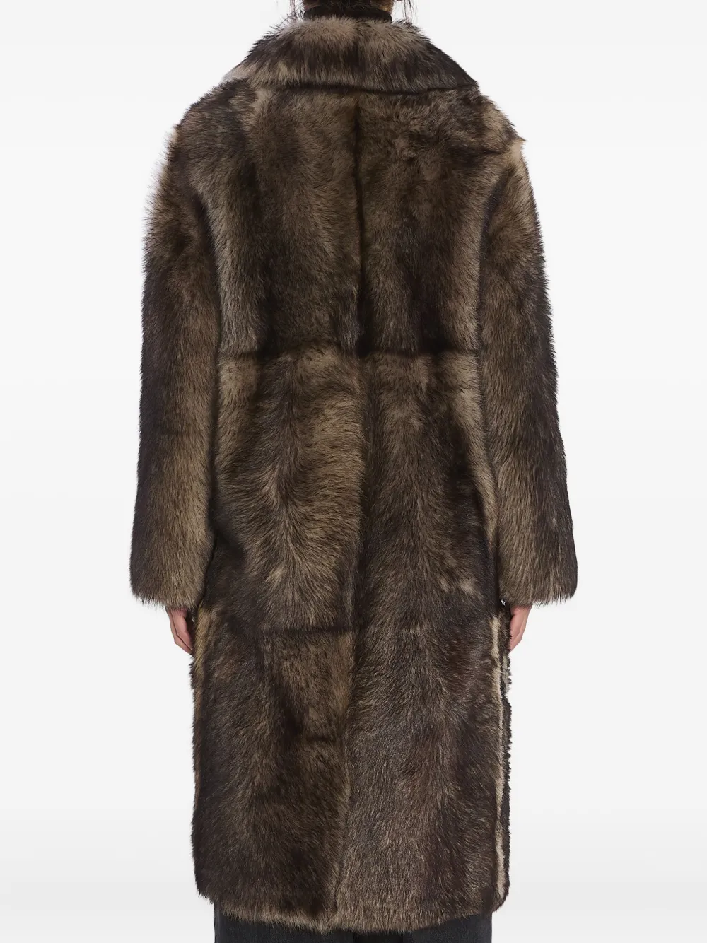 Yves Salomon Double-breasted Lamb Fur Coat In Brown
