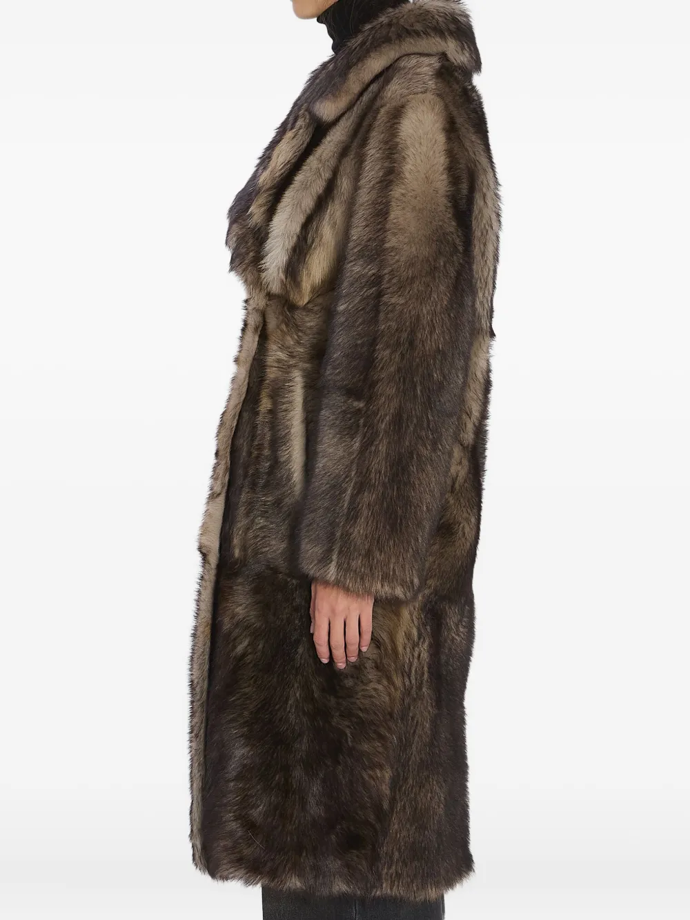 Yves Salomon Double-breasted Lamb Fur Coat In Brown