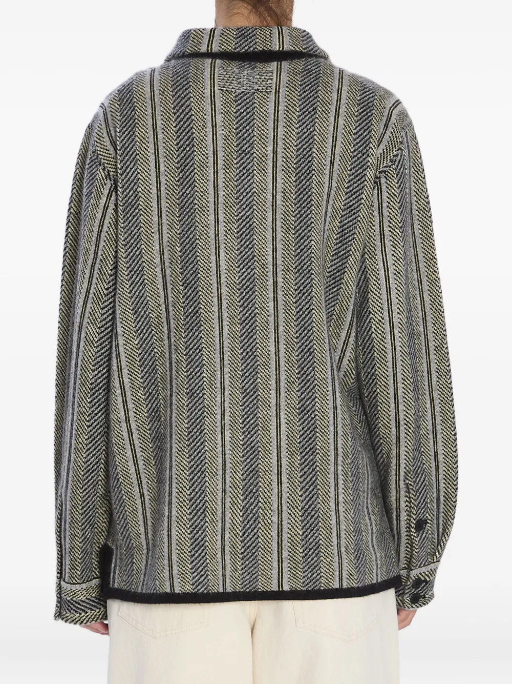 Guest In Residence Herringbone Striped Work Shirt In Multi