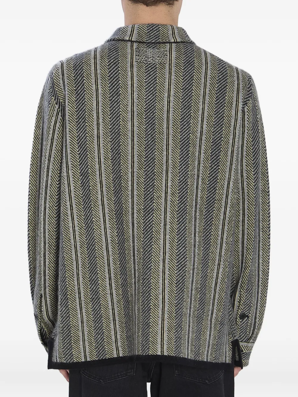 Guest In Residence Herringbone Striped Work Shirt In Multi