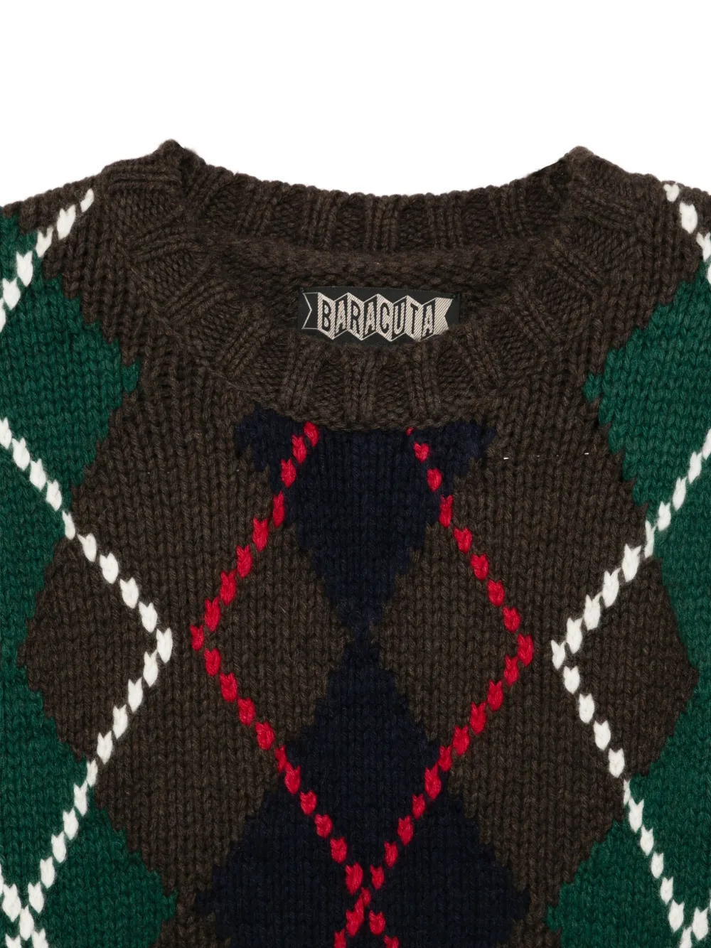 Baracuta Trui met argyle patroon Bruin