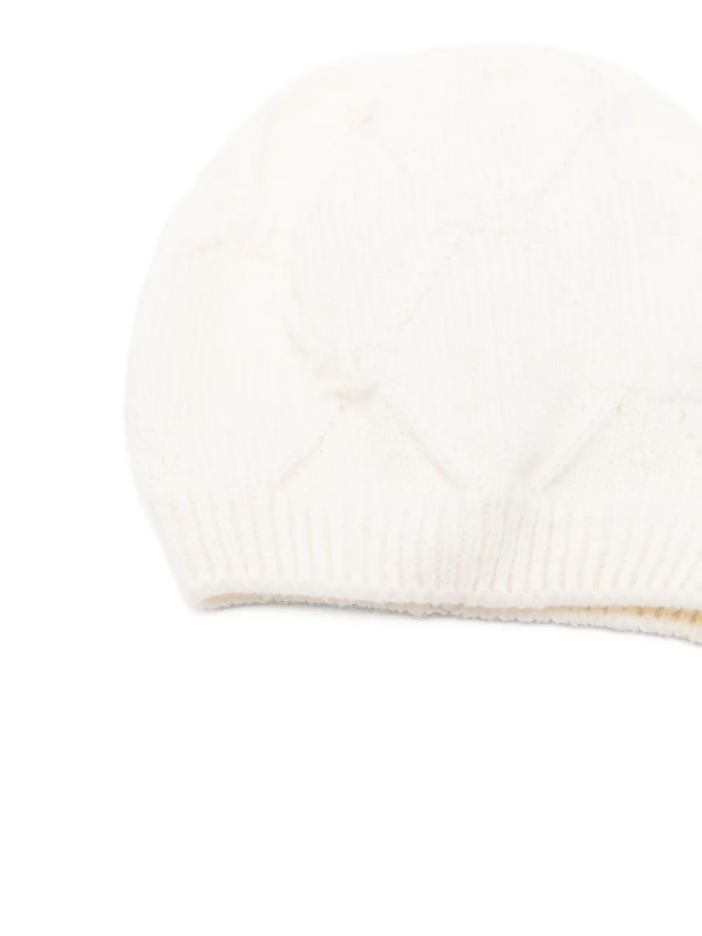 Elisabetta Franchi La Mia Bambina Muts met diamantvormig patroon Wit