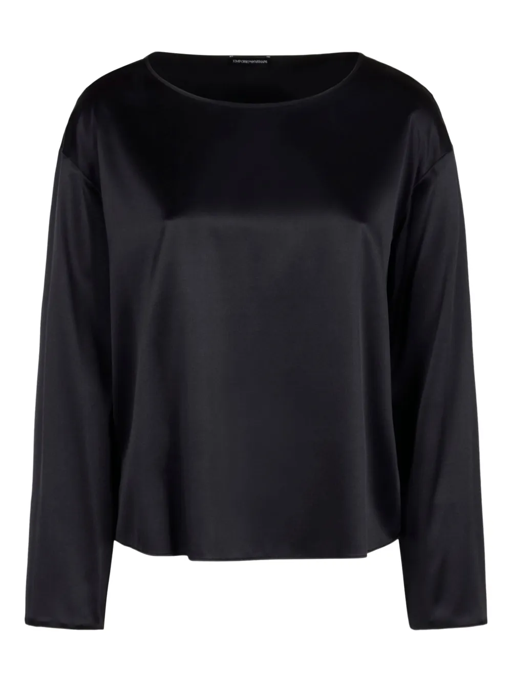 Emporio Armani Satin Blouse In Black