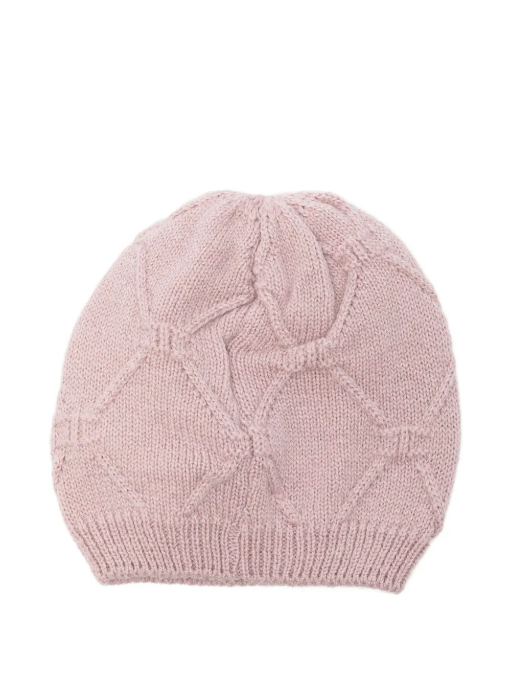 Elisabetta Franchi La Mia Bambina Diamond-knit Beanie In Pink