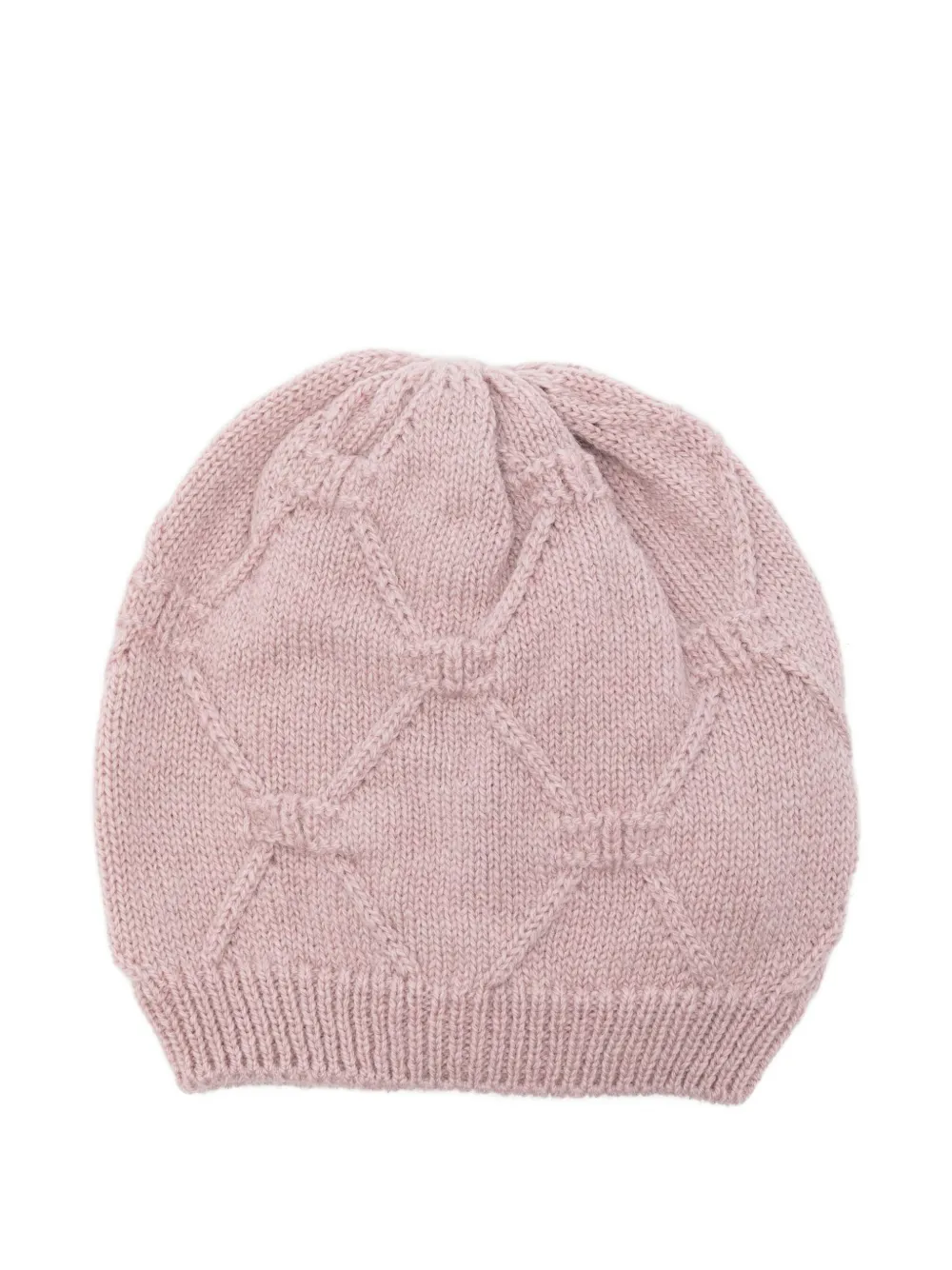 Elisabetta Franchi La Mia Bambina diamond-knit beanie - Roze