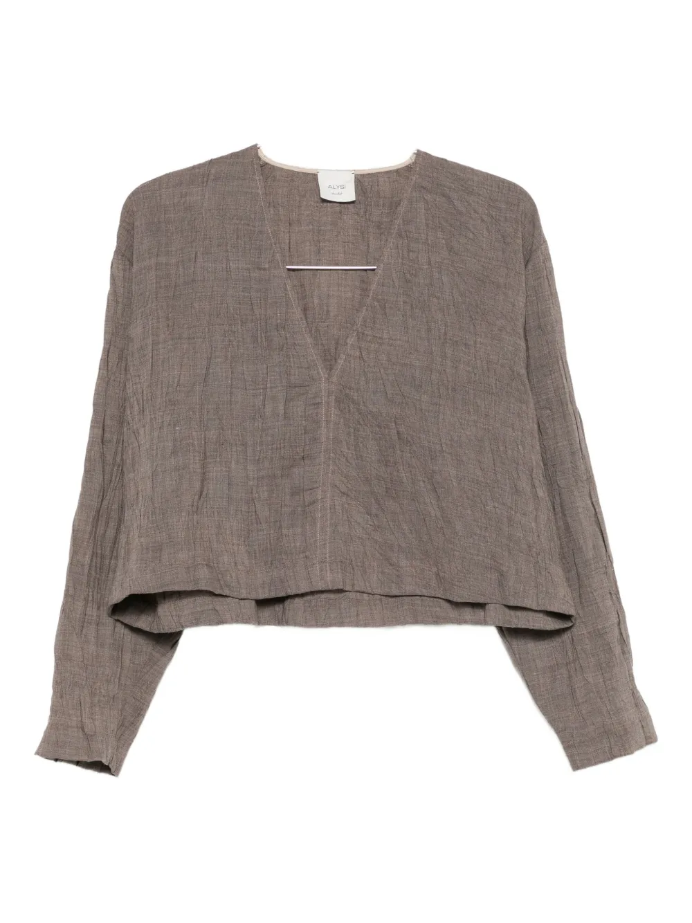 Alysi V-neck Blouse In Brown