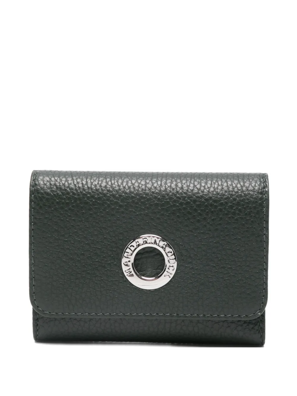 Mandarina Duck Logo-plaque Leather Wallet In Green
