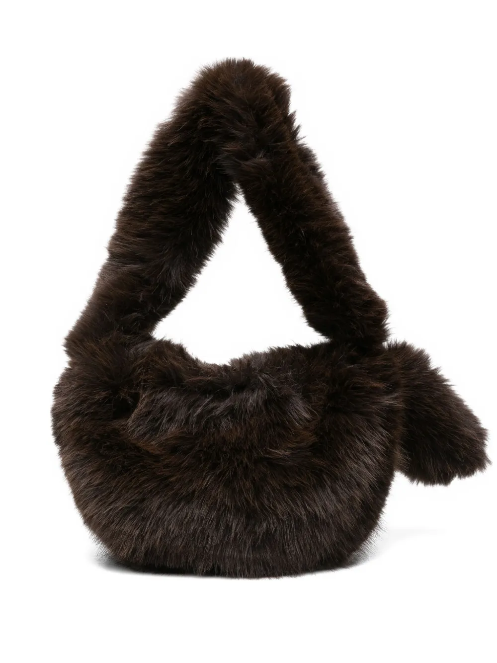 Alysi Furry Shoulder Bag In Gold