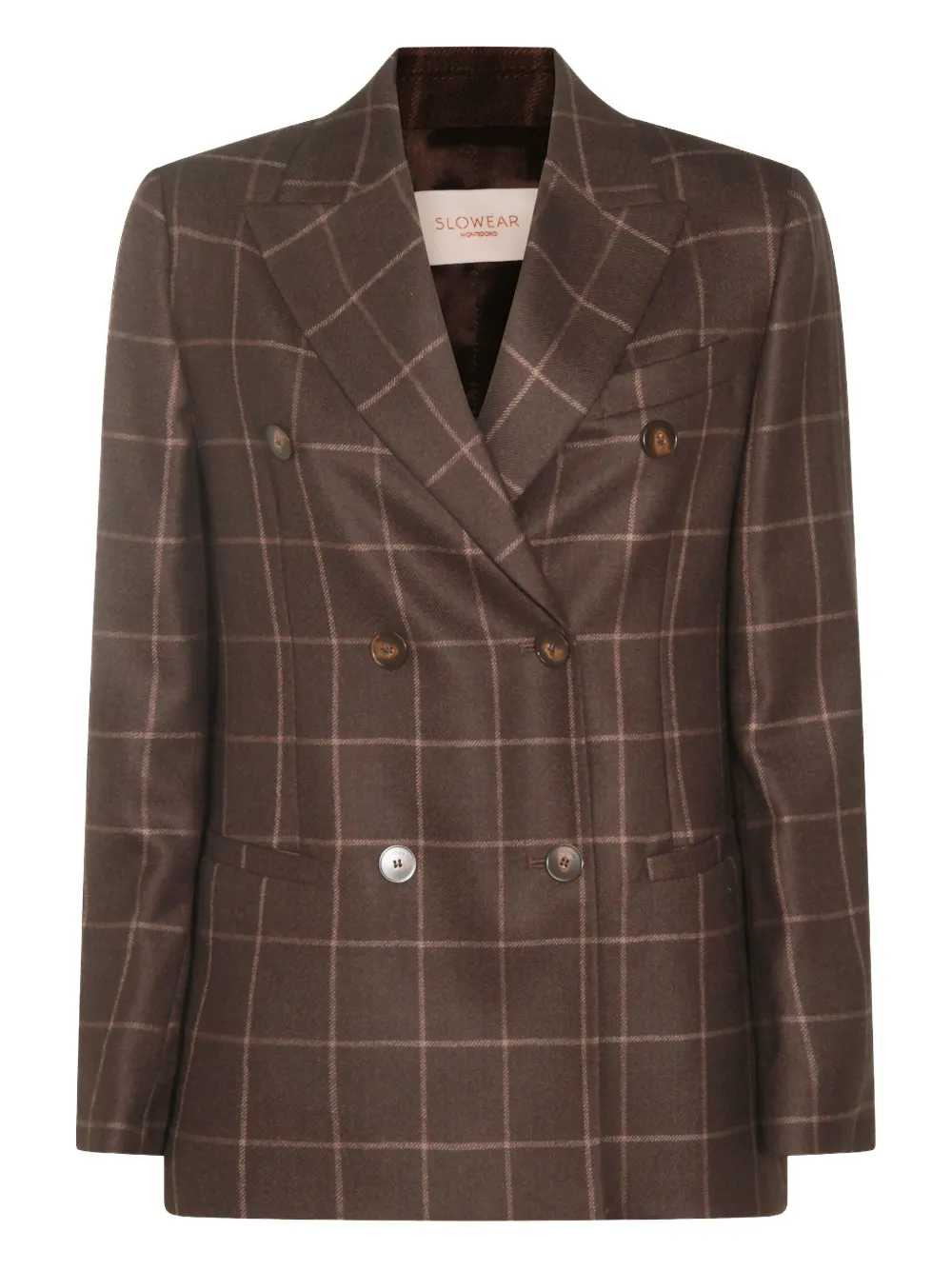 Montedoro checked double-breasted blazer - ブラウン Montedoro checked double-breasted blazer - ブラウン