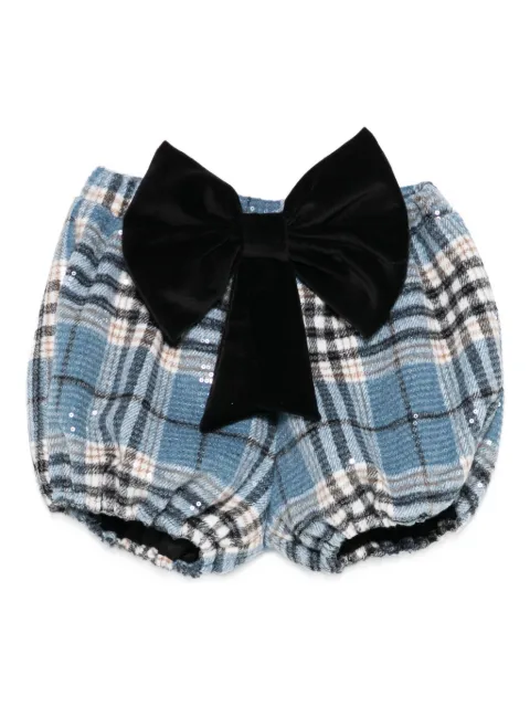 alapage bow-detail plaid shorts