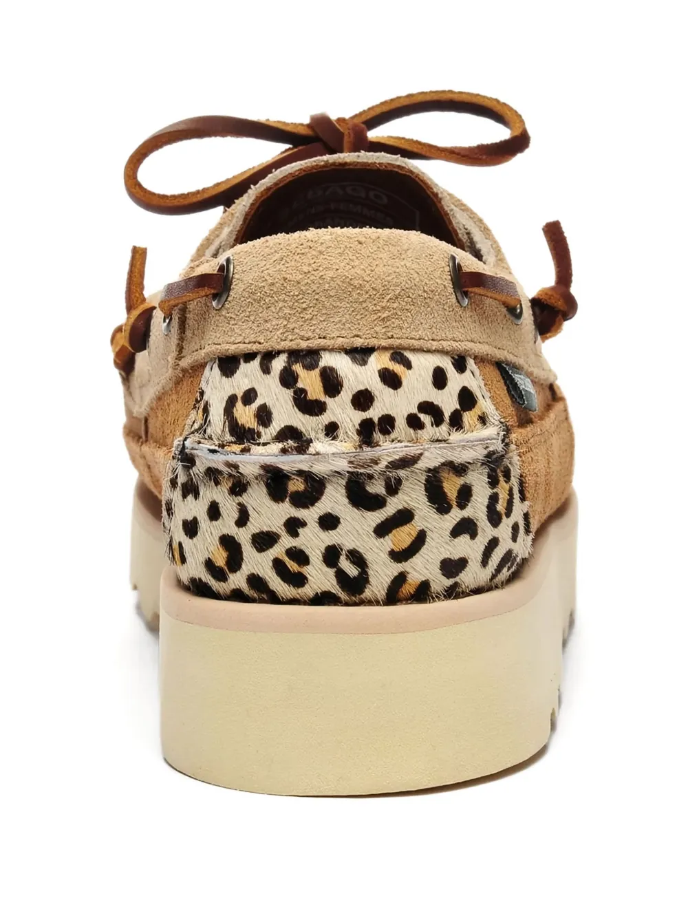 Sebago Mocassins met dierenprint en kant Bruin
