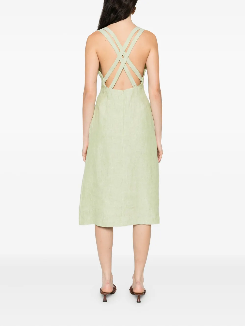 Occleus August Midi Dress In Green