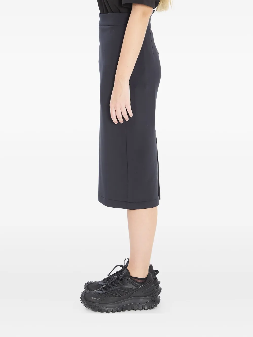 Moncler x Edward Enninful scuba midi skirt - Zwart