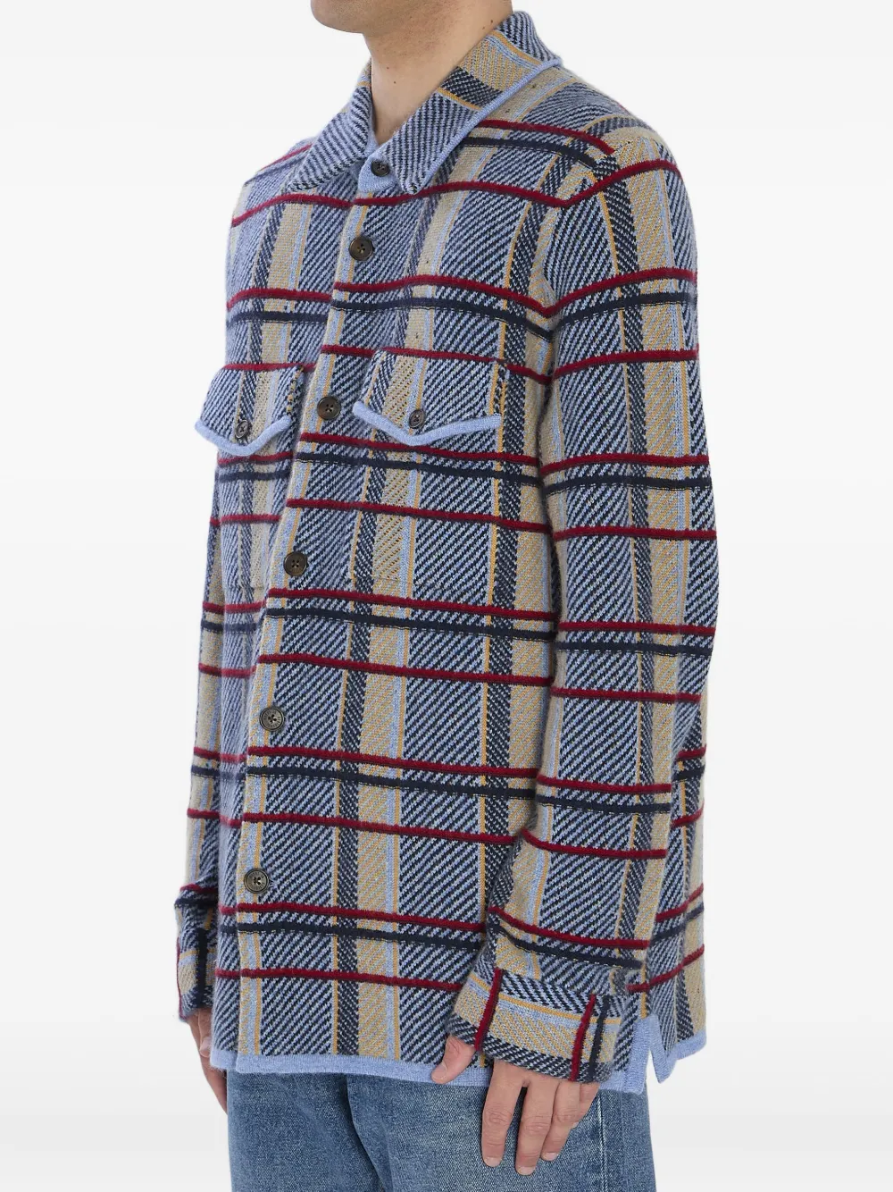 Guest In Residence Plaid Work Shirt Heather Blue Combo In Blue