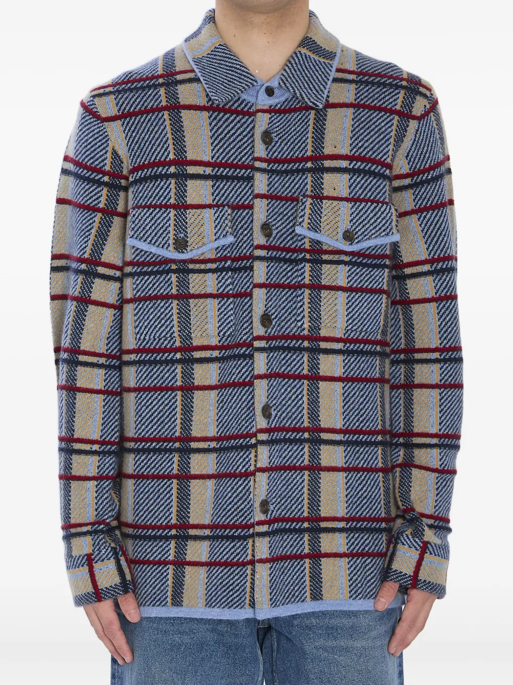 Guest In Residence Plaid Work Shirt Heather Blue Combo In Blue