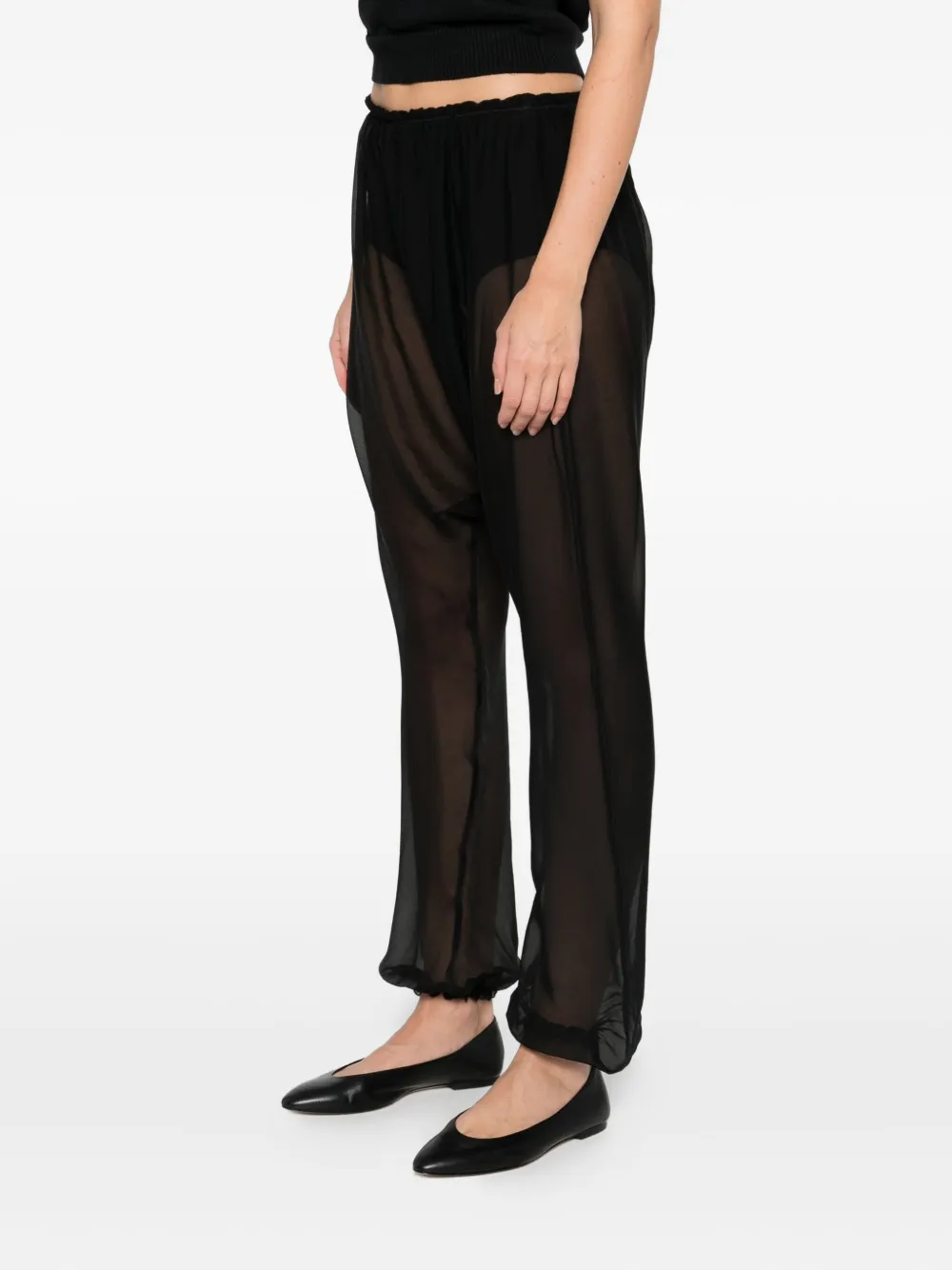 Paloma Wool Silk Palazzo Trousers In Black