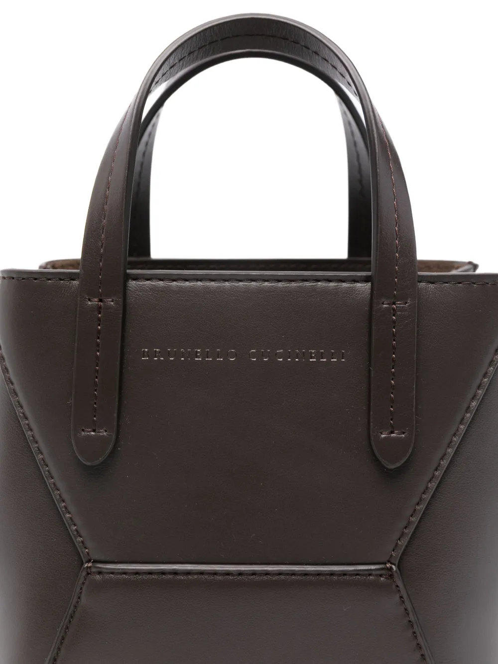 Brunello Cucinelli BC Duo mini-shopper Bruin