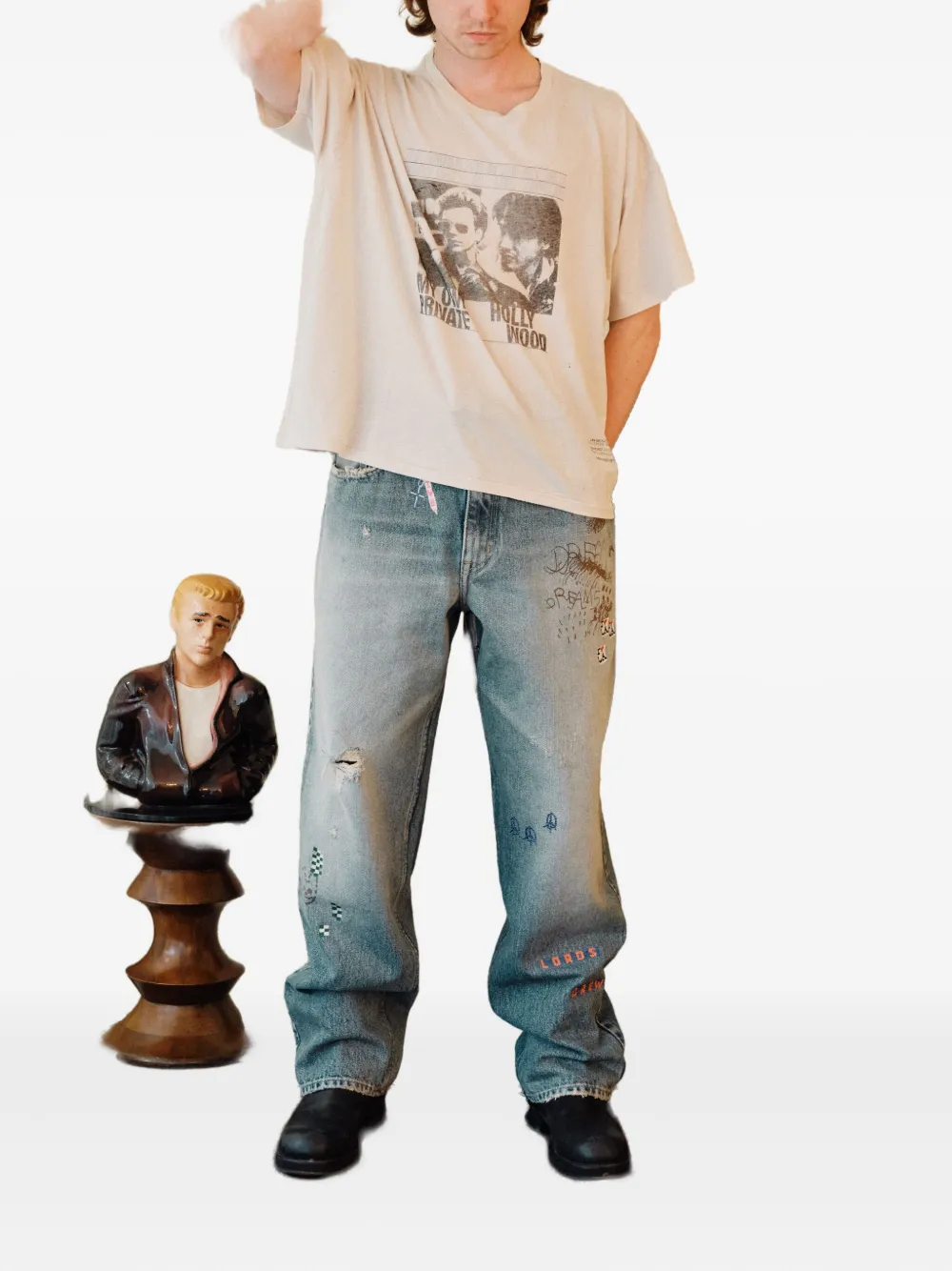 Paly distressed  trousers - Blauw
