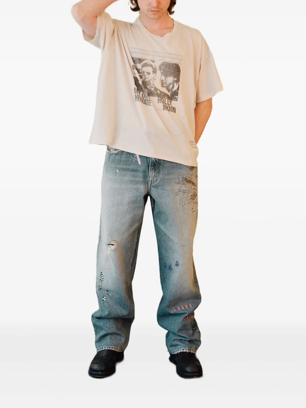 Paly distressed Paly trousers | Loose Fit Pants | Image 2